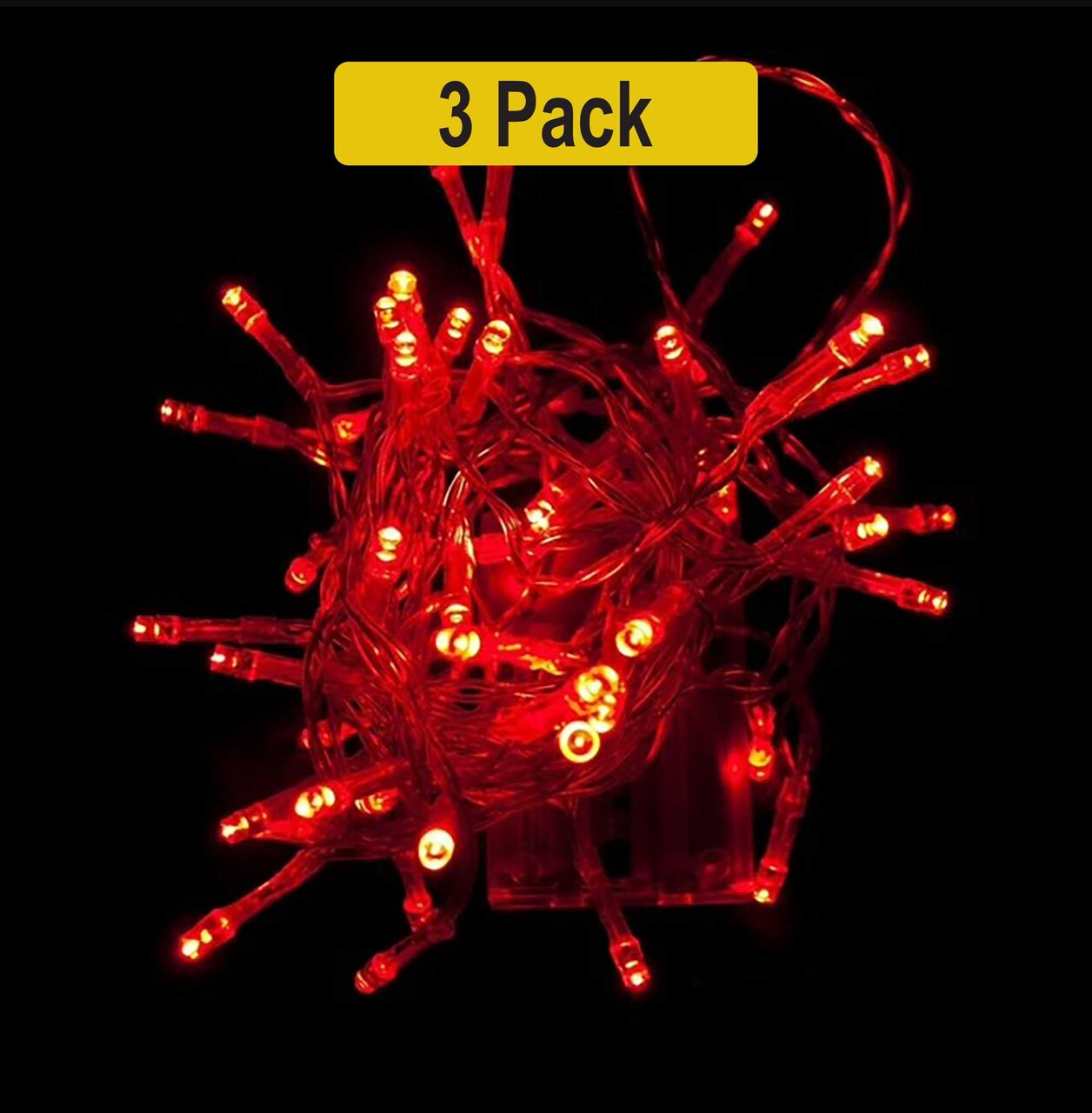 Black Wire LED String Lights – 100 LEDs, Multifunction, Cool-Touch, Halloween & Events